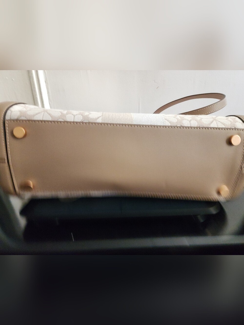 ‼️ON SALE‼️ New Authentic -Kate Spade Neutral Floral Canvas Tote With Dust Bag - Picture 6 of 16